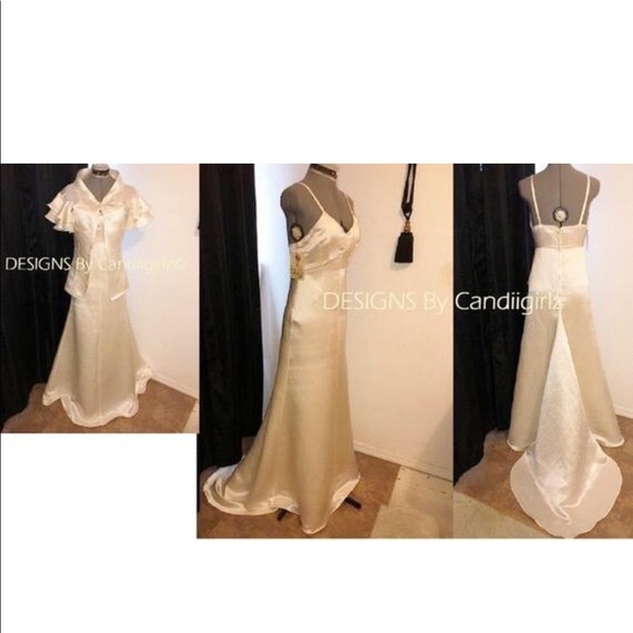 SALE!! 2 pc 1930s ins Silk Satin Linen Gown dress - Picture 7 of 8